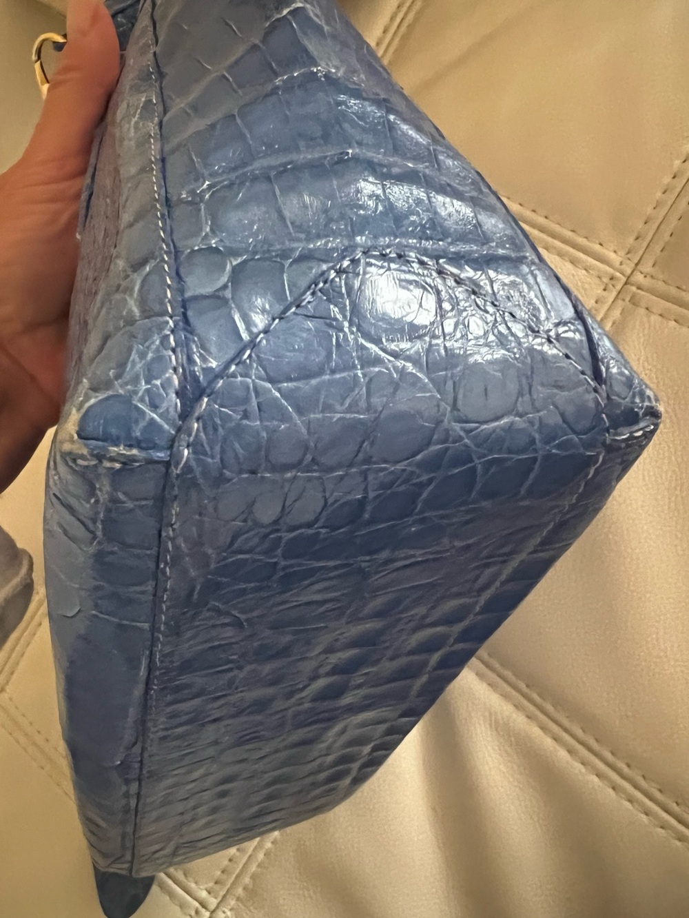 Nancy Gonzalez Blue Sapphire Crocodile Bag 2PC set Wallet Authentic - Picture 10 of 13